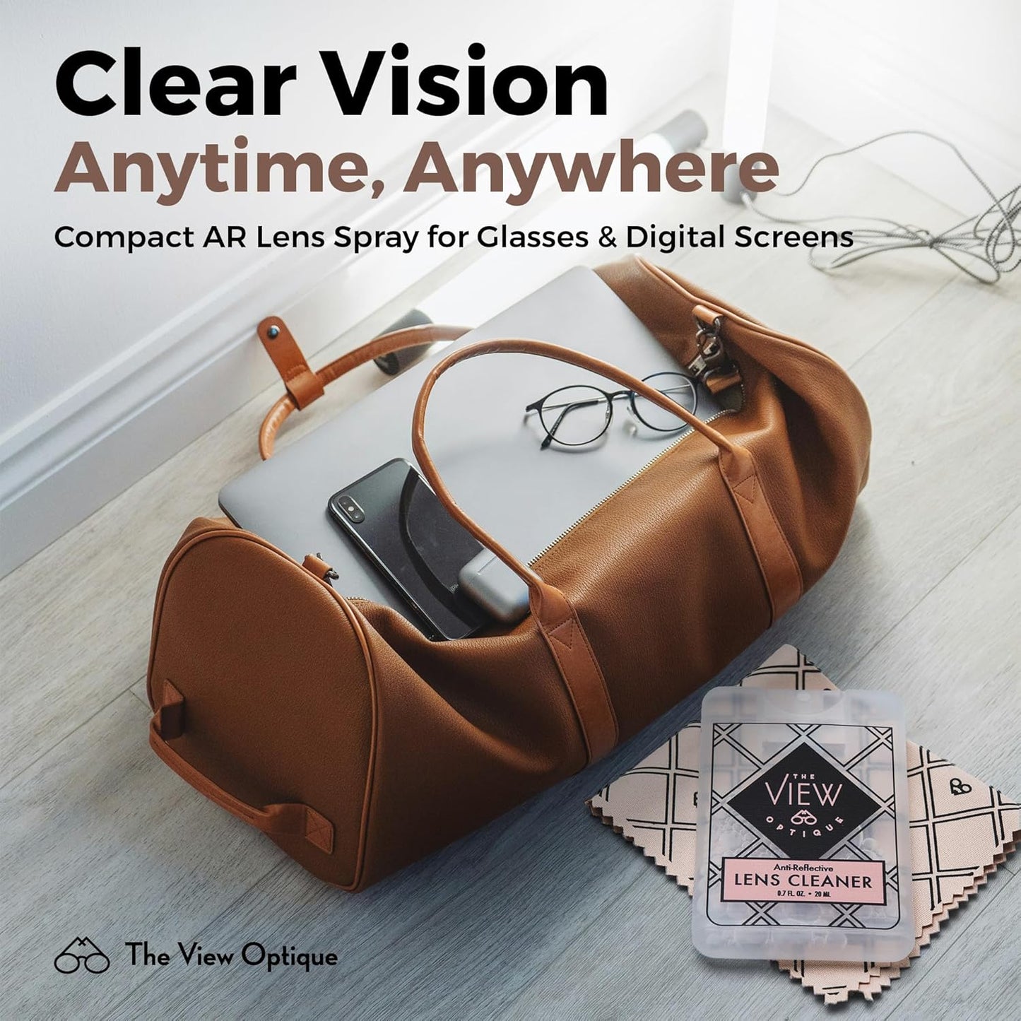 Anti-Reflective Lens Cleaner Square Spray Kit 0.7 oz