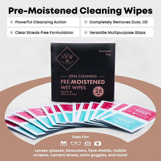 Anti-Reflective Safe 1 oz Lens Cleaner Spray & Microfiber Cleaning Cloth with Pre-Moistened Lens Cleaning Wipes, 26 Pcs