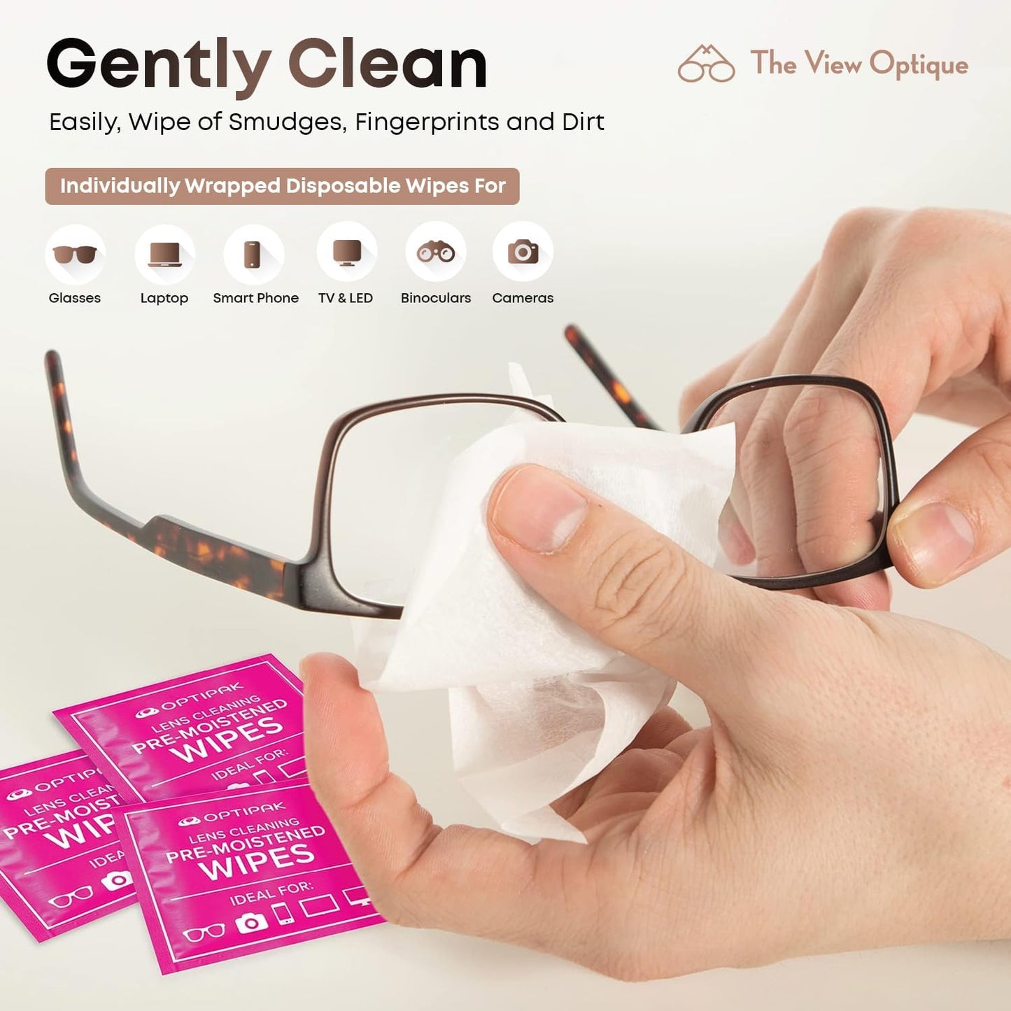 Anti-Reflective Safe 1 oz Lens Cleaner Spray & Microfiber Cleaning Cloth with Pre-Moistened Lens Cleaning Wipes, 26 Pcs